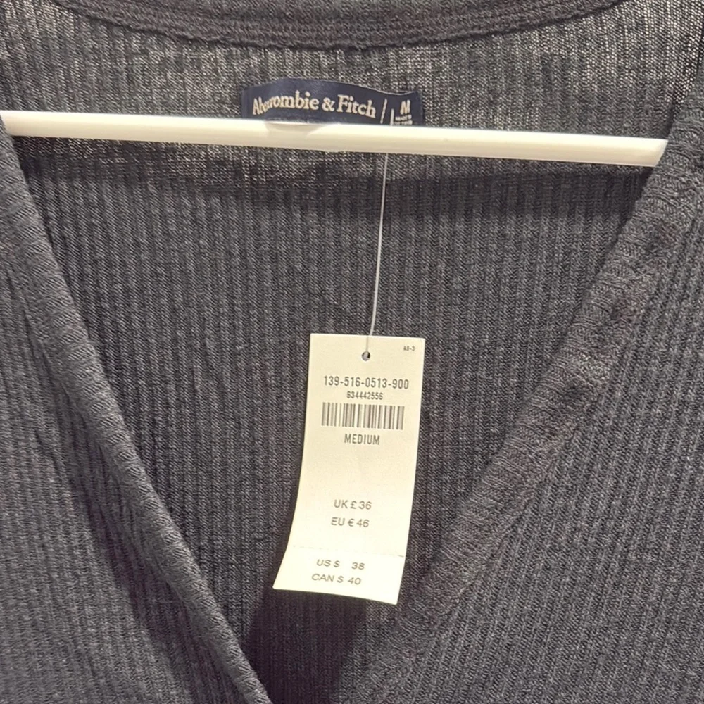 Black V-Neck Tie Front Long Sleeve Button Down Shirt - Picture 2 of 3